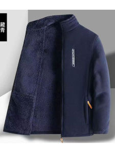 Thickened Fleece Jacket Mens Dad Style Particle Fleece Open Cardigan Spring Outerwear Casual Comfortable Breathable Warm