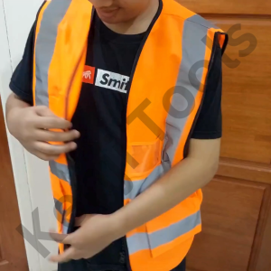 Rompi Safety Proyek Premium Kantong Resleting Safety Vest