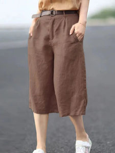 High Waist Wide Leg Casual Pants plus Size Womens 2025 Summer New Style Loose Fit Slimming Seven-Foot Length Straight Tube