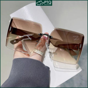 แว่นกันแดดผู้หญิง UV Protection Sun Glasses Rimless Premium Sunglasses PTQ