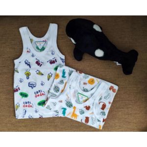3 Pcs Kaos singlet bayi anak laki-laki perempuan motif fullprint