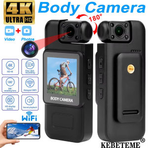 KEBETEME Mini WiFi Camera Ultra HD 4K Digital Video Portable Handheld Law Enforcement Recorder 180° Rotatable Lens Outdoor Sports Camera