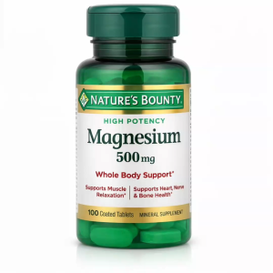 Natures Bounty Magnesium 500mg High Potency 100 Coated Tablets Muscle Heart Bone Support