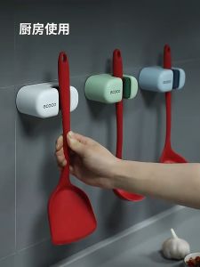 Upgraded Wall Mounted Stand Bathroom Broom Mop Holder Hanger Shelf Storage Holders Racks Paste Hooks Kitchen Tools Punch-free Strong Self Adhesive