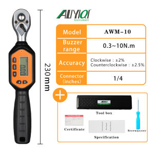 AWM-R Adjustable Preset Bicycle Car Repair Tool Silicon RubberSpanner 1/4"3/8"1/2" MINI Digital Torque Wrench