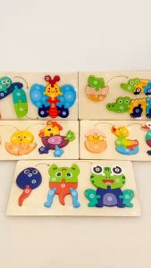 [CÓ SỐ ĐẾM] Đồ chơi trẻ em lắp ghép gỗ xếp hình động vật khủng long gà vịt ếch đồ chơi giáo dục trí tuệ thông minh