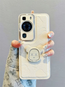 Pura70Pro Huawei Leather Phone Case Full Cover with Stand Violent Bear Design Fashionable Brand New P50Pro Model Womens Style