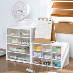 กล่องเก็บของแบบลิ้นจี่อะคริลิกใสสไตล์ญี่ปุ่นสำหรับโต๊ะทำงาน ชั้นวางของสำนักงาน ชั้นวางของหลายชั้น กล่องเก็บของแบบเคลื่อนที่