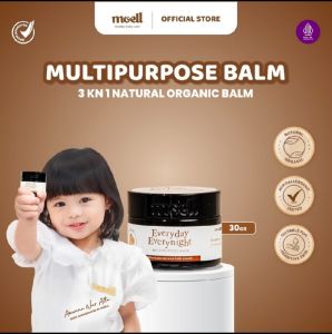 Moell Multipurpose Balm 30gr | Natural Organik | Ruam Popok Permasalahan Kulit Bayi