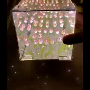 DIY Magic Cube Tulip Night Light Handmade Mirror Atmosphere Light Gift for Teachers Family and Best Friends set lamp Lighting & Décor Lighting Specialty Lighting Night Lights