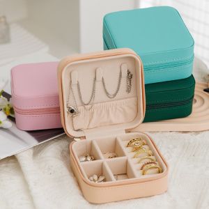 1Pc PU Jewelry Organizer Display Travel Jewelry Case Boxes Portable Travel Women Necklaces Earring Packaging Case