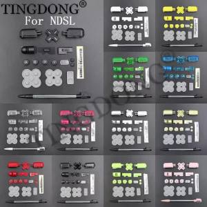 For NDSL Game Console Full Set Button Power ABXY L R D Pad Cross Key Conductive Rubber Pad Stylus Pen Replacement Parts