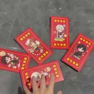 4Pcs/Lot CNY 2025 New Year of the Snake New Year Red Packet Anime Blue Lock Bachira Meguru Chigiri Hyoma Nagi Seishiro Mikage Reo Rin Itoshi Sae New Year Red Packet Envelope Gift