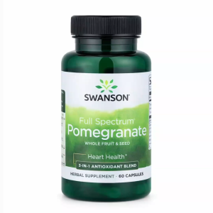 Swanson Full Spectrum Pomegranate Whole Fruit & Seed Capsules – Antioxidant Support for Heart Health 60 Capsules
