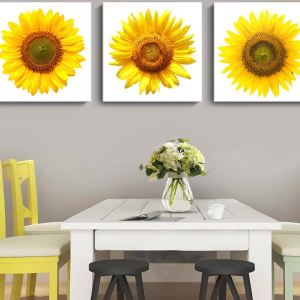 Modern Sunflower Living Room Decor Square Frameless Artwork
