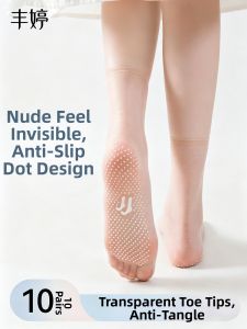 FENGTING | Invisible No-Slip Thin Summer Crystal Socks Mid-Calf