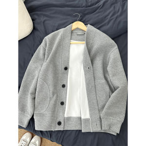 Waffle Knit V-Neck Lazy Feel Mens Cardigan