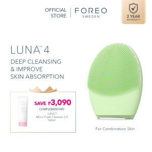 FOREO LUNA 4 Facial Cleansing Brush for Combination Skin - Clinically Proven Face Skin Care Tool | Deep Facial Cleanser & Firming Face Massager Device