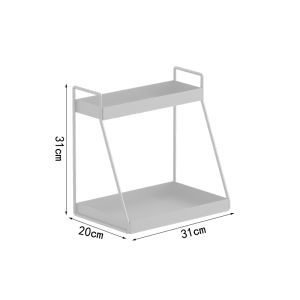 Modern Style Bathroom Vanity Makeup Storage Rack Multi-Layer Organizer Simple Desktop Cosmetic Holder Iron Material No Installation