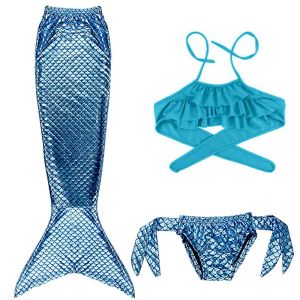 Cosplay Mermaid Costume Kids Mermaid Tail for Swimming Girls Costume Elastic And Easy to Be Dry Use for Swimming Party