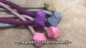 4Pcs Magnetic Curtain Tiebacks Buckles Curtain Holdback Rope Magic Cube Tie Hook for Home Curtain Decor
