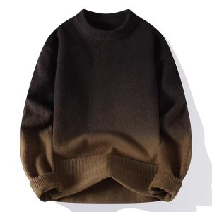 Gradual Red Sweater Mens Style Autumn Winter Lazy High-End Knitted Base Layer with Collar Couple Outerwear Lucky Year