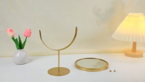 Tabletop Makeup Mirror Nordic Vanity Mirror 360°Degree Rotation Dressing Table Mirror Portable Desk Mirror Bedroom Makeup Mirror For Bedroom Tabletop Bathroom