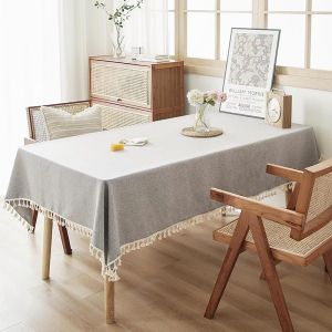 Cotton-Linen Style Tablecloth Anti-Dust Multipurpose