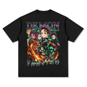 Bandai | Demon Slayer Japanese Anime Pure Cotton T-shirt Summer Men and Women Anime Enthusiasts Casual Ventilate Retro Streetwear Shirt