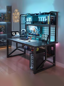 Gaming Desk Chair Combo Home Office Computer Desk Study Writing Desk Integrated Bookshelf Single Person Modern Simple Style