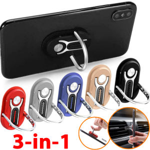3 In 1ที่วางโทรศัพท์มือถือแบบหมุนได้ ° 360แท่นวางโทรศัพท์ช่องลมในรถสำหรับขาตั้งแบบพกพา Samsung IPhone