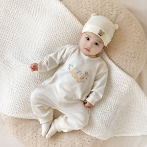 Pure Cotton Long Sleeve Baby Romper Outfit next Kiss Childrens Clothing Newborn Cartoon Crawling Suit Spring Autumn Wear