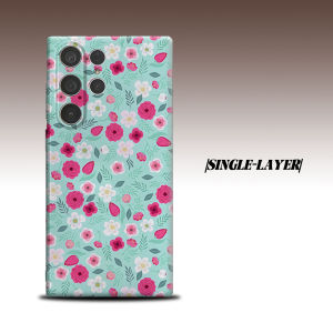 mint pink rose floral For Samsung Galaxy S26 S25 S24 A56 A36 Dual Layer Luxury Fashion Full Lens Protective Case