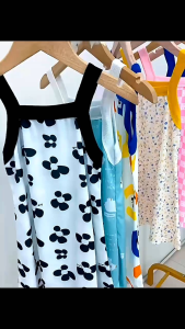 setelan baju anak perempuan import bahan adem/dress anak bayi santai tanpa lengan