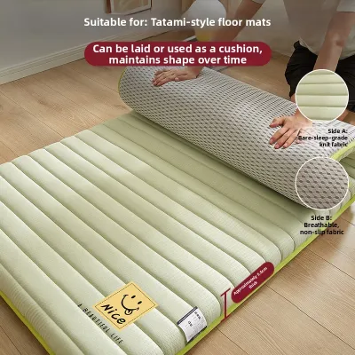 Foldable Soft Mattress Pad Anti Moisture Floor Sleep Mat for Renting Houses Single Double Size Living Room No Installation Needed
