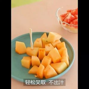 Blumey ส้อมจิ้มผลไม้ แท่งไม้ไผ่ผลไม้ ไม้ไผ่ ส้อมขนม fruit bamboo sticks