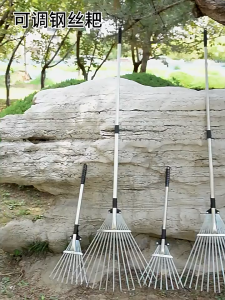 Grass Rake Head Portable 15 Toothed Steel Wire Grass Garden Leaf Rake Cleaning Tool Outdoor Gardening Tools