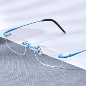 HONILLESI กีฬากลางแจ้งท่านสุภาพบุรุษกรอบแว่นตาไทเทเนียมน้ำหนักเบามากดีไซน์แว่นตาไร้กรอบไร้กรอบแว่นสายตาญี่ปุ่น7302