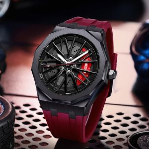 Fashion Wheel Rim Watch Men Luxury Design Quartz Wristwatch Super Car Watch Waterproof 360 rotation Watch