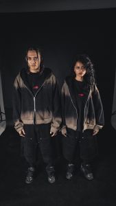 Denimitup Trilogo Double Zip - Coal Black - Hoodie Pria