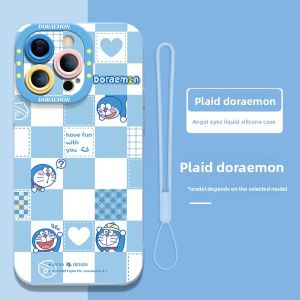Asina | Cartoon Doraemon Liquid Silicone Case for iPhone 15 Pro Max 14 Pro 13 Protection