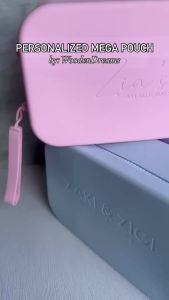 PERSONALIZED Mega Silicone Pouch Organizer Large Capacity makeup Pouch (Laser Engraving)