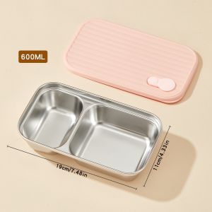 WORTHBUY | Hộp Cơm Trưa Bằng Thép Không Gỉ Dành Cho Trẻ Em Và Học Sinh Thân Thiện Với Môi Trường Chống Rò Rỉ Chịu Nhiệt Di Động Có Ngăn Chia.