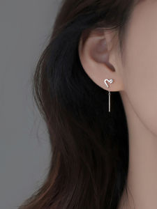 999 Pure Silver Heart Shaped Earrings Womens Fashion Jewelry Elegant Simple Style Fresh out New Ear Cuff Bracelet