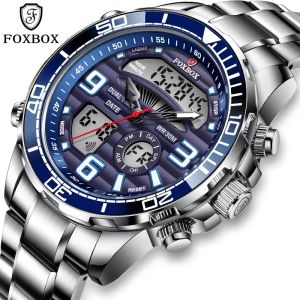 LIGE | 2024 Top Brand Luxury Digital Mens Watches Top Luxury Sport Quartz Wristwatch For Men All Steel Military Waterproof Clock+Box