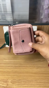 Litchi pattern small coin purse new style wallet womens short fashionable buckle zipper wallet