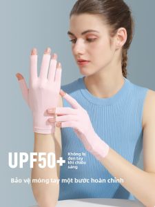 Golovejoy | Gloves Golovejoy MJ04SJ Half Finger Sunscreen UV Protection Ice Silk For Nail Art Protection Against Baking Black