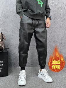 กางเกงลำลองชายทรงหลวมสไตล์ฮาราจูกุ ทรงหลวม กางเกงขายาวบุขนแกะหนาป้องกันลม ป้องกันลมหนาว ป้องกันลมหนาว กางเกงขายาวทรงหลวม