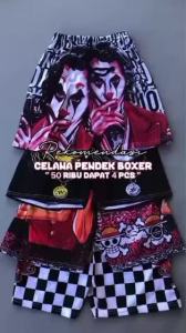Celana Boxer Distro Motif Karakter Terbaru 40 Ribu 4 PCS & Celana Pendek Motif Kartun One Piece Terbaru