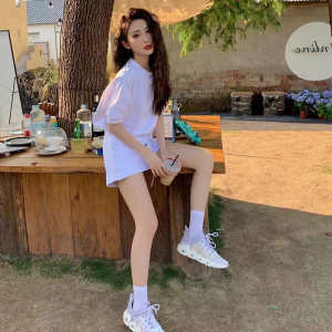 Loose Casual Womens Sportswear Set Summer Fashionable Korean Style Short Sleeve Shorts Two-Piece Trendy Streetwear